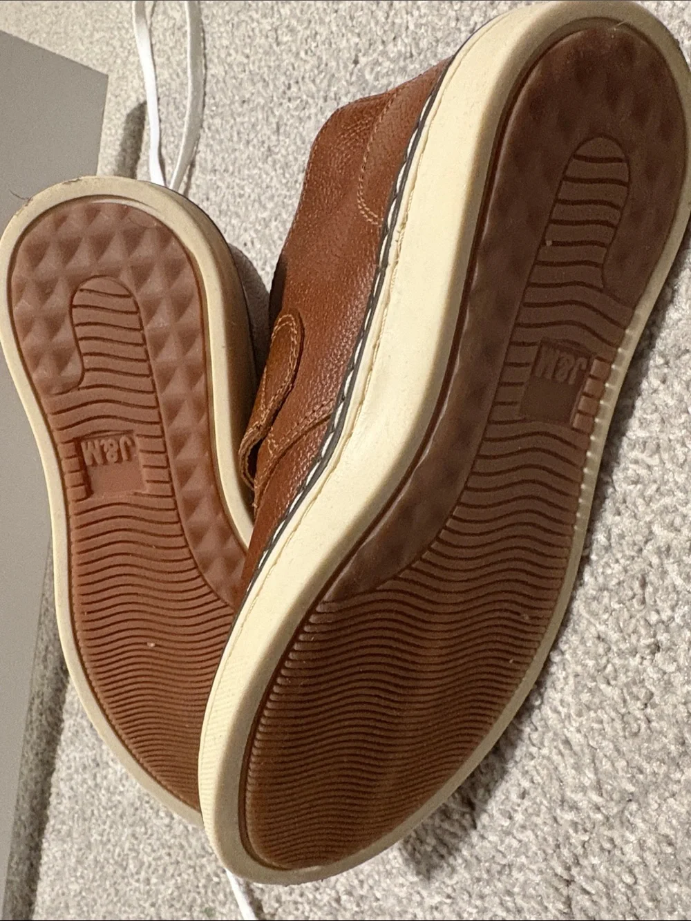 Johnston & Murphy Kids Brown Leather Hook-and-Loop Dress Shoes